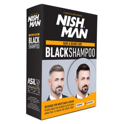 Nishman Hair and Beard Coloring Black Shampoo (Set) 2x200ml
